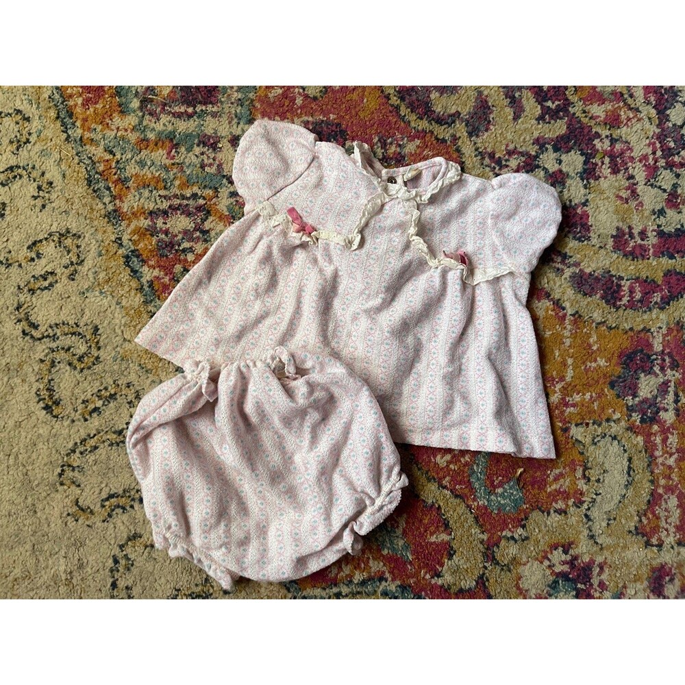 Vintage Carters Baby floral bow set